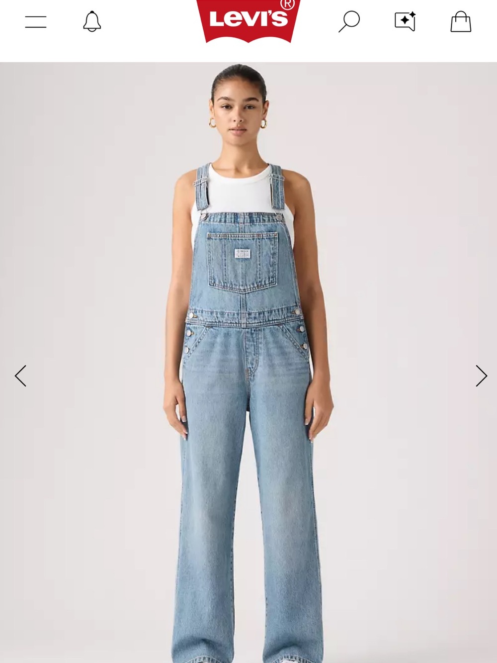 Levi's Light Blue Acid-Wash Denim Overalls for Women size small